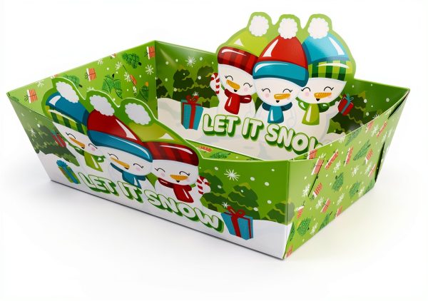 WorldBazaar Christmas Paper Food Trays 60pcs Disposable Snack Tray-1