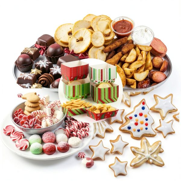 Christmas Paper Food Trays 24pcs Dunzoom Serving Trays Style 2-4