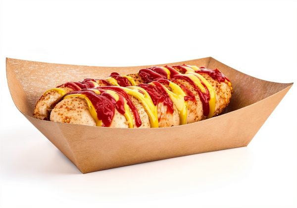 3 Lb Paper Food Trays - 50 Pack Disposable Nacho Trays, Kraft Paper Food Boats Taco Holders Party Serving Baskets for Hot Dogs Snacks Tacos Fries-1