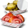 Mini Tiny Paper Food Boats (250 Pack) .25 Lb Disposable Red & White Checkered Paper Food Trays, Eco Friendly Paper Food Trays, Serving Boats for Concession Food & Condiments, Condiment Size 3" x 1"-4