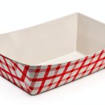 Karat Paper Food Trays Disposable 2lb Checkered Red 1000ct-0