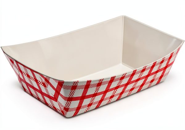 Karat Paper Food Trays Disposable 2lb Checkered Red 1000ct-0