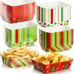 Christmas Paper Food Trays 24pcs Dunzoom Serving Trays Style 2-0