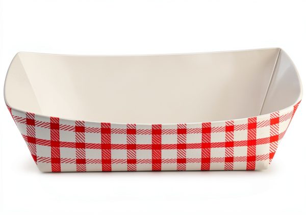 Karat Paper Food Trays Disposable 2lb Checkered Red 1000ct-1