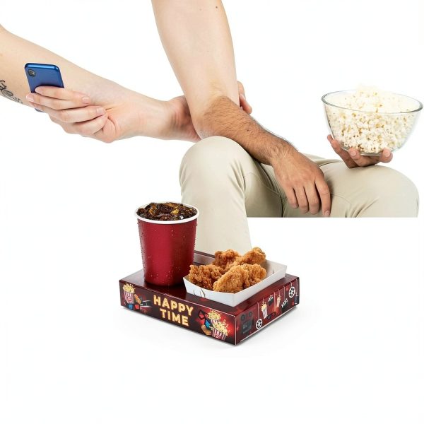 Movie Night Snack Trays 16pcs VELATYVIO Paper Popcorn Drink Holder-3