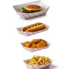 Mini Tiny Paper Food Boats (250 Pack) .25 Lb Disposable Red & White Checkered Paper Food Trays, Eco Friendly Paper Food Trays, Serving Boats for Concession Food & Condiments, Condiment Size 3" x 1"-3