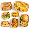 3 Lb Paper Food Trays - 50 Pack Disposable Nacho Trays, Kraft Paper Food Boats Taco Holders Party Serving Baskets for Hot Dogs Snacks Tacos Fries-5