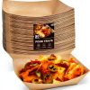 3 Lb Paper Food Trays - 50 Pack Disposable Nacho Trays, Kraft Paper Food Boats Taco Holders Party Serving Baskets for Hot Dogs Snacks Tacos Fries-0