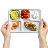100% Compostable, 5 Compartment, Disposable Paper Plates [125-Pack] - {PFAS Free} - {BPA Certified} - [10 Inch] Heavy Duty Biodegradable Bagasse Sectional Lunch Trays + Dividers - Divided Platter Tray-2