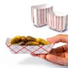 Mini Tiny Paper Food Boats (250 Pack) .25 Lb Disposable Red & White Checkered Paper Food Trays, Eco Friendly Paper Food Trays, Serving Boats for Concession Food & Condiments, Condiment Size 3" x 1"-1