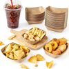 Ocmoiy 1lb Paper Food Trays, 100 Pack Heavy Duty Kraft Food Boats Holders Disposable Serving Basket Trays for Nachos, Fries, BBQ, Festivals, Party-3