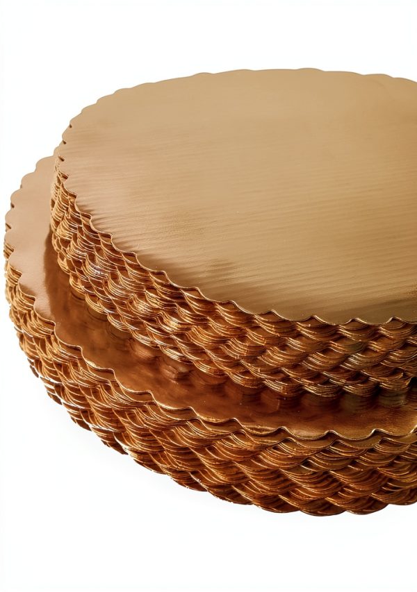 12" Gold Cakeboard Round 15pcs Disposable Serving Tray by ONE MORE-4