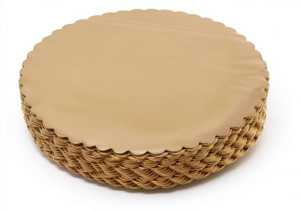 12" Gold Cakeboard Round 15pcs Disposable Serving Tray by ONE MORE-5