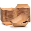 3 Lb Paper Food Trays - 50 Pack Disposable Nacho Trays, Kraft Paper Food Boats Taco Holders Party Serving Baskets for Hot Dogs Snacks Tacos Fries-2