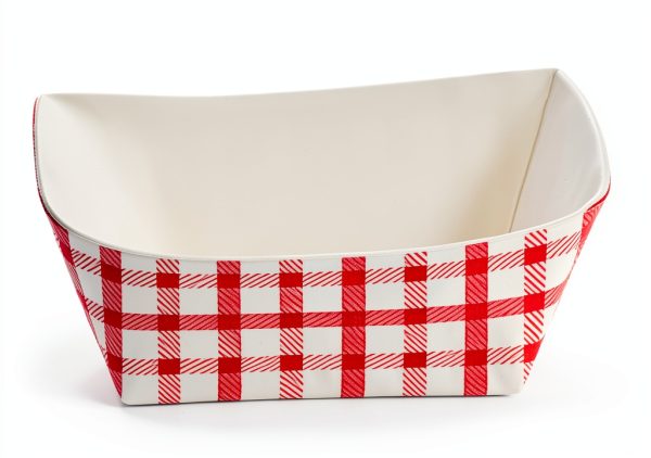Karat Paper Food Trays Disposable 2lb Checkered Red 1000ct-4