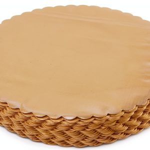 12" Gold Cakeboard Round 15pcs Disposable Serving Tray by ONE MORE-0