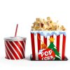 Movie Night Christmas Party Supplies (36ps) - Christmas Movie Night Snack Trays 12pcs & Popcorn Bags 24pcs - Small Decorations Indoor Home Decor & Holiday Party Favors-0